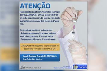 Covid-19: Retomada da terceira dose da vacina