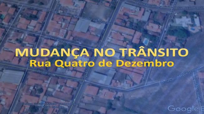 Trânsito: Mudança na Rua Quatro de Dezembro