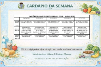 Foto relacionada - Cardápio da Merenda Escolar (02/03 a 06/03)